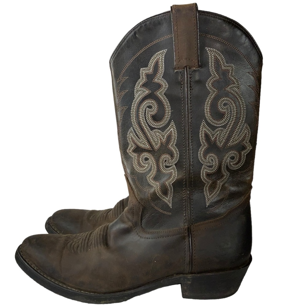 Double H Brown Leather Western Cowboy Riding Ranch Biker Boots